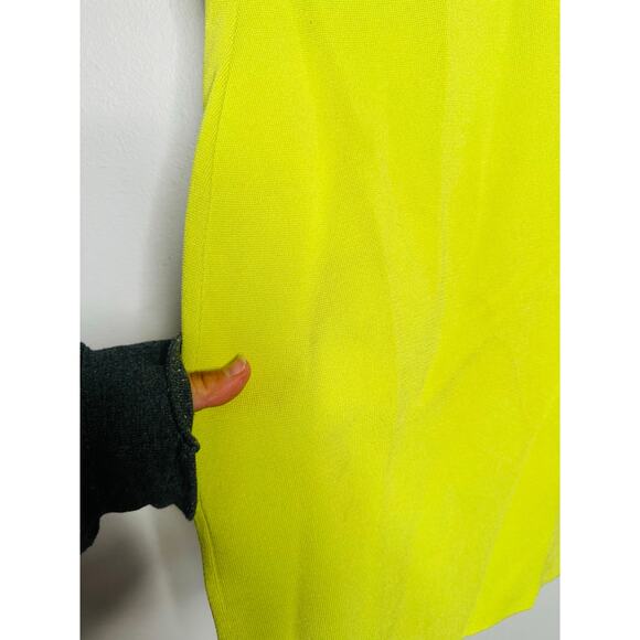 ESTEBAN CORTAZAR Neon Yellow Bodycon Silhouette Cutout Mini Dress Size Medium - Picture 11 of 14
